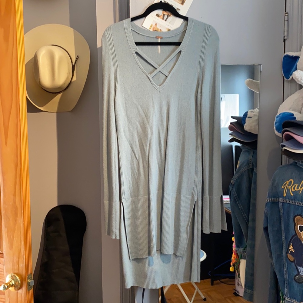 Free People Criss Cross Tunic Sweater